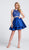 Ellie Wilde - EW21752S Two-Piece Lace Bodice Tiered Dress In Blue
