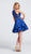 Ellie Wilde - EW21752S Two-Piece Lace Bodice Tiered Dress In Blue