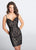 Ellie Wilde - EW21765S Beaded Sheath Homecoming Dress in Black and Neutral