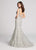 Ellie Wilde - EW21841 Plunging V-Neck Trumpet Evening Gown In Silver