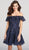 Ellie Wilde - EW21843S Metallic Corded Lace Off Shoulder Dress