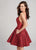 Ellie Wilde - EW21845S Strappy Halter A-Line Cocktail Dress In Red
