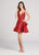 Ellie Wilde - EW21866S Plunging V Neck Ruffled Cocktail Dress In Red