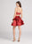 Ellie Wilde - EW21866S Plunging V Neck Ruffled Cocktail Dress In Red