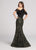 Ellie Wilde - EW21875 Ruffled Cold Shoulder Embroidered Gown in Black