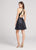 Ellie Wilde - EW21876S Halter Embroidered A-Line Cocktail Dress In Black