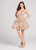 Ellie Wilde - EW21867S Plunging V-Neck Layered A-Line Cocktail Dress In Pink