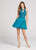 Ellie Wilde - EW21880S Beaded Lace Halter A-Line Cocktail Dress In Blue