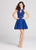 Ellie Wilde - EW21880S Beaded Lace Halter A-Line Cocktail Dress In Blue