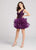 Ellie Wilde - EW21884S Plunging V Neck Ruffled A-Line Cocktail Dress In Purple