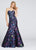 Ellie Wilde - EW117007 Bead Embellished Floral Trumpet Evening Gown