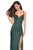 La Femme - 27617 Sweetheart Evening Gown with Slit In Green