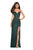 La Femme - 27617 Sweetheart Evening Gown with Slit In Green