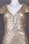 Emma Street - 1111279 Cap Sleeve Sequined Scoop Neck Sheath Gown in Gold