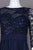 Emma Street - 1111297 Quarter Sleeve Sequined Lace Long Gown in Blue