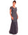Emma Street - Laced Scoop Neck Tulle Mermaid Gown ES801 in Gray