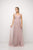 Cinderella Divine - ET320 Sleeveless Pleated Top Tulle A Line Gown In Neutral and Pink
