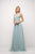 Cinderella Divine - ET320 Sleeveless Pleated Tulle A Line Gown In Blue and Green