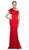 Cinderella Divine - ET325 Ruffled Asymmetric Once Shoulder Sheath Gown In Red