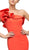 Cinderella Divine - ET325 Ruffled Asymmetric Once Shoulder Sheath Gown In Orange