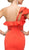 Cinderella Divine - ET325 Ruffled Asymmetric Once Shoulder Sheath Gown In Orange