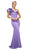 Cinderella Divine - ET325 Ruffled Asymmetric Once Shoulder Sheath Gown In Purple
