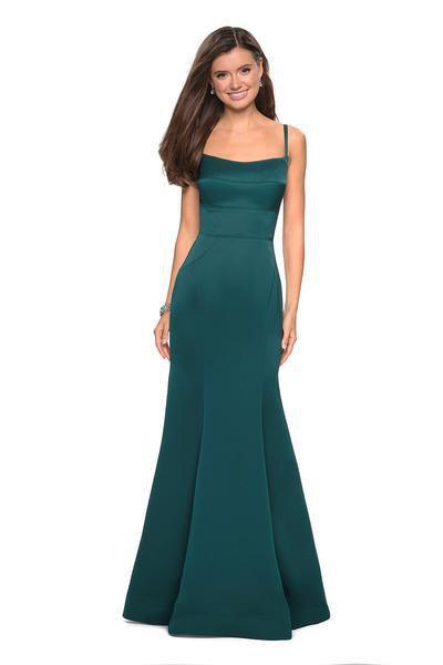 La Femme - 27524 Modified Scoop Jersey Trumpet Dress In Green