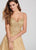 Ellie Wilde - Glitter Embroidered Deep V-Neck Dress EW119094  In Gold