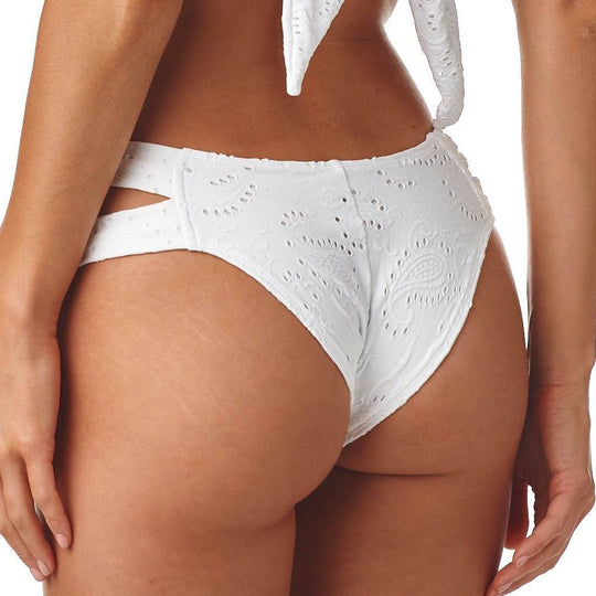 Eyelet Added Coverage Euro Bikini Bottom