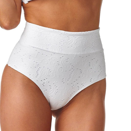 Eyelet High Rise Bikini Bottom