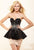 Terani Couture - P3061 Strapless Jewel Embellished Peplum Cocktail Dress in Black and Neutral