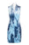 T Tahari - F208J608 Printed V-neck Velvet Sheath Dress In Blue and White