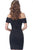 Jovani - 68468 Off-Shoulder Sleeves Fitted Sheath Dress In Black