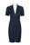 T Tahari - F50M6607 V-neck Solid Denim Sheath Dress In Blue