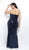Blush Too - X410W Fully Sequined Strapless Sweetheart Sheath Dress In Blue