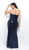 Blush Too - X410W Fully Sequined Strapless Sweetheart Sheath Dress In Blue