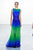 Tadashi Shoji - Sleeveless Fit-and-Flare A-line Dress In Blue and Green