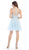 May Queen - MQ1584 Beaded Lace Ornate Fit and Flare Cocktail Dress In Blue