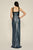 Tadashi Shoji - Metallic Halter Neckline Long Dress In Gray
