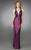 La Femme - Halter Gown with Plunging Neck and Crisscross Back 12298 In Purple