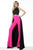 Jovani - 3377 Two-Piece Jumpsuit with Overskirt In Black and Pink