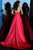 Jovani - 67730 Strapless Triangle Neckline Satin A-Line Gown In Red