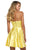 Sherri Hill - 52253 Sleeveless V-Neck Satin Short Dress In Yellow
