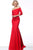 Jovani - 68416 Off-Shoulder Mermaid Dress In Red