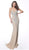 Jovani - 63160 Beaded Illusion Halter Sheath Dress In Neutral