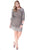 Shail K - Quarter Length Sleeve Bead Embellished Cocktail Dress 1092 In Platinum