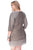 Shail K - Quarter Length Sleeve Bead Embellished Cocktail Dress 1092 In Platinum