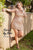 Shail K - Shimmering Quarter Sleeve Sequined Mini Dress 3122  In Gold and Neutral