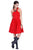 Shail K - Short Halter Neck Scuba A-line Dress 4014 in Red