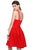 Shail K - Short Halter Neck Scuba A-line Dress 4014 in Red